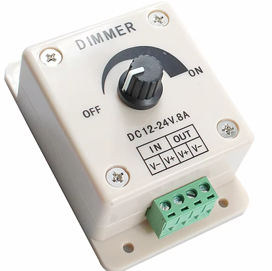 Regulador de intensidad LED blanco CC 12 V 24 V 8 A