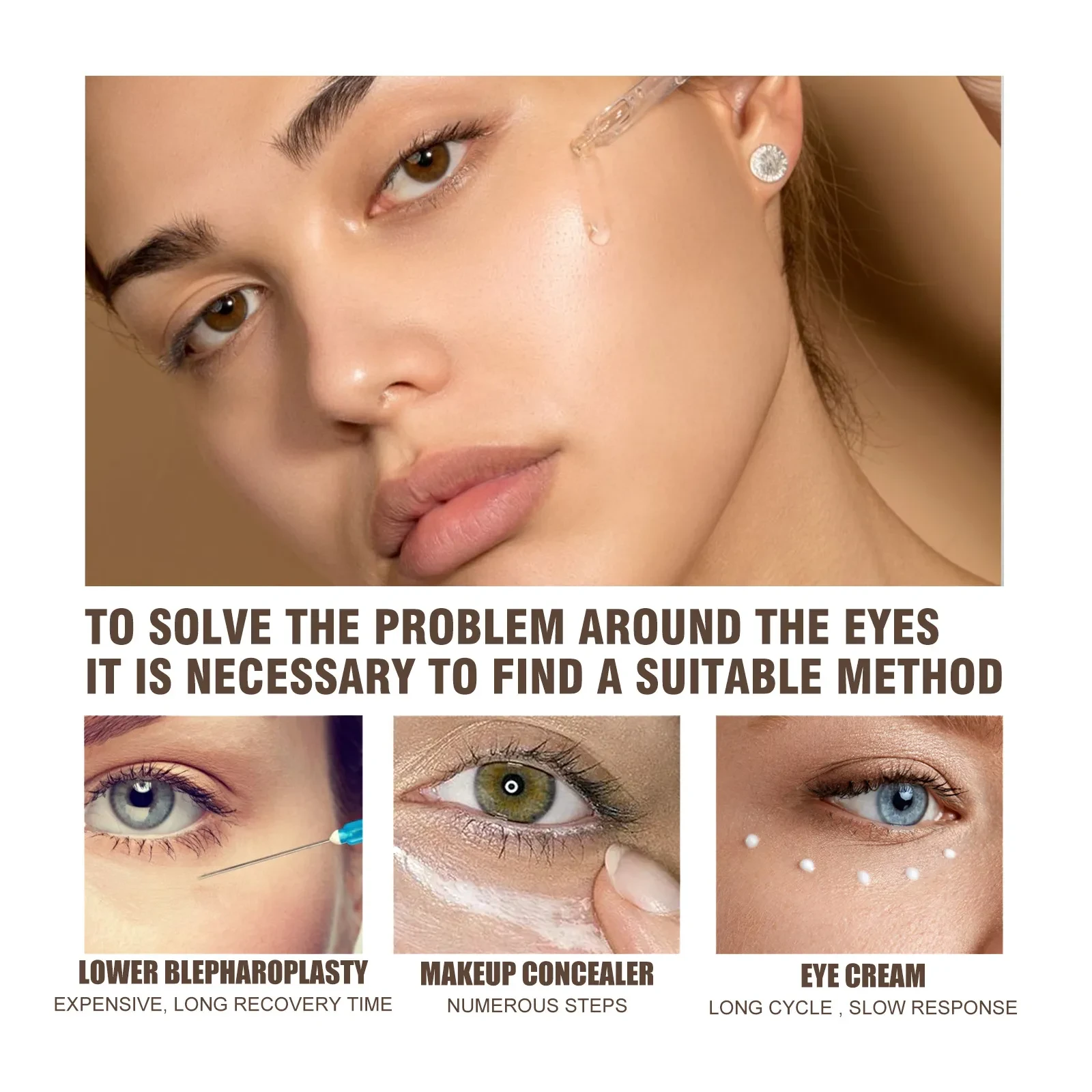 Cuidado hidratante de la piel del contorno de ojos