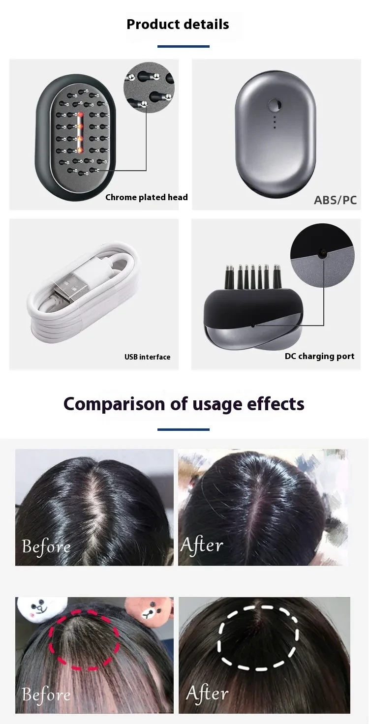Dispositivo de vibración de luz roja para el cuidado del cuero cabelludo