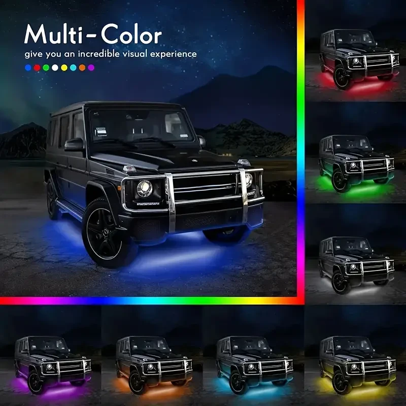 Tiras de luces LED vibrantes para debajo del coche: controlables por app, 16 millones de colores