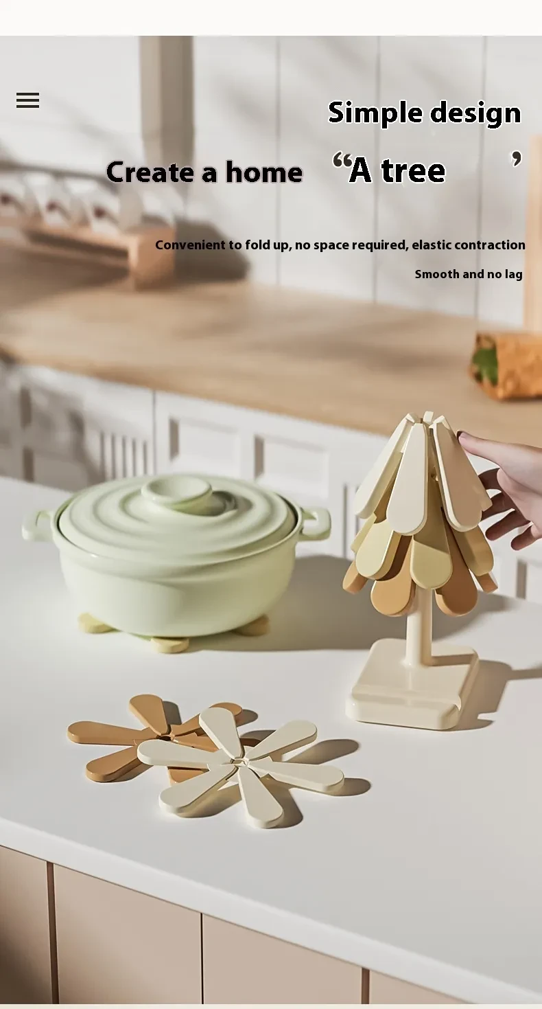 Juego de 4 tapetes de silicona para aislamiento de platos con forma de árbol, posavasos para teteras, ollas calientes, manteles individuales de Halloween, regalo de mesa, utensilios de cocina