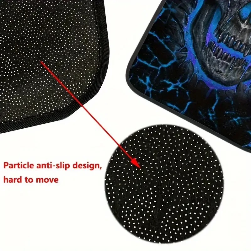 Juego de alfombrillas para coche con diseño de calavera: antideslizantes y absorbentes, 4 unidades