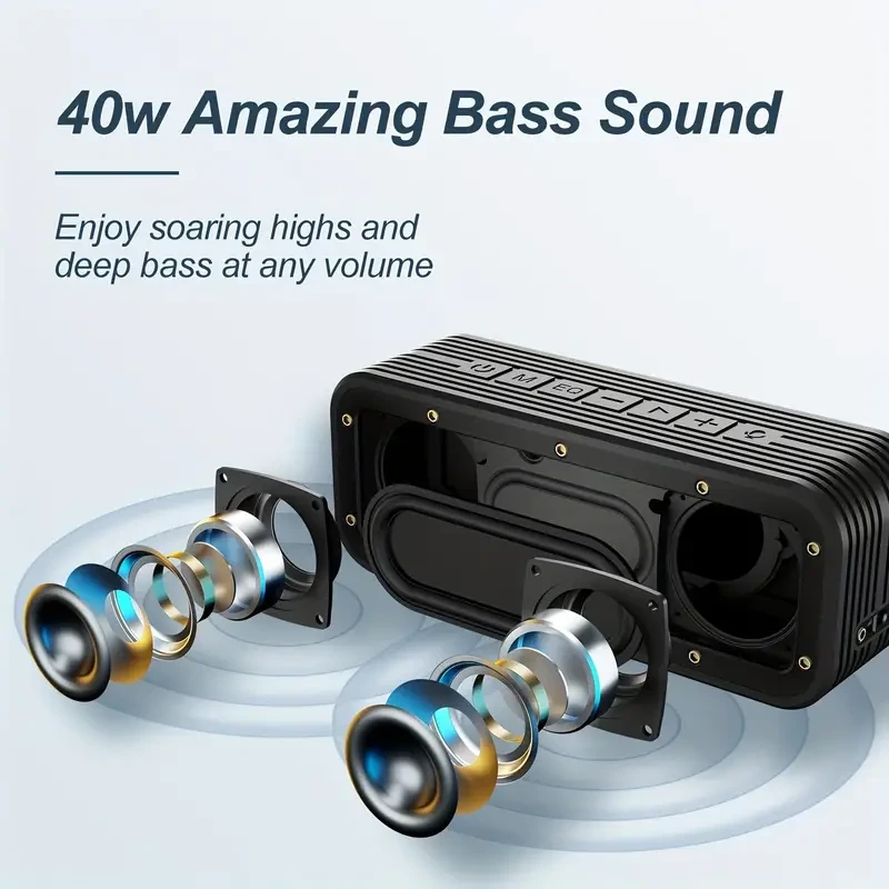 Altavoz portátil BOGASING M4: sonido de 40 W, graves profundos y emparejamiento inalámbrico