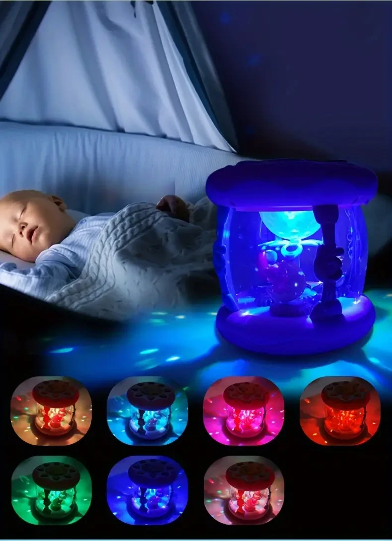 Proyector de océano con luz musical, juguete para gatear y aprender boca abajo.