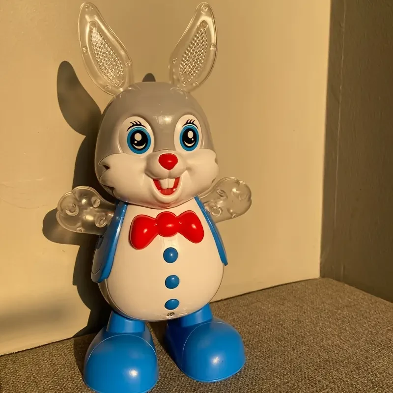 MAYAPHILOS - Conejo bailarín interactivo con luces intermitentes y música, mascota electrónica educativa para niños, ideal para cumpleaños, Navidad y Halloween, apto para niños de 3 años en adelante, batería no incluida.