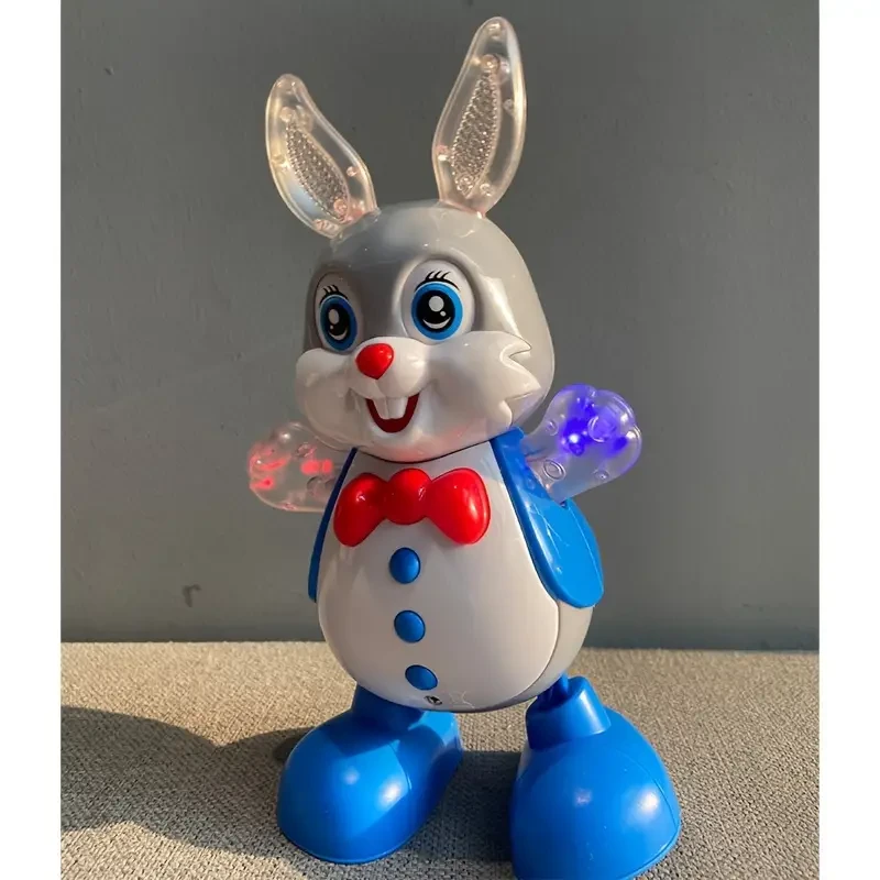 MAYAPHILOS - Conejo bailarín interactivo con luces intermitentes y música, mascota electrónica educativa para niños, ideal para cumpleaños, Navidad y Halloween, apto para niños de 3 años en adelante, batería no incluida.
