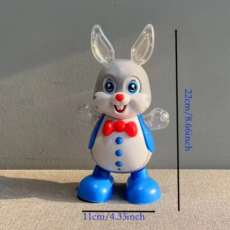 MAYAPHILOS - Conejo bailarín interactivo con luces intermitentes y música, mascota electrónica educativa para niños, ideal para cumpleaños, Navidad y Halloween, apto para niños de 3 años en adelante, batería no incluida.