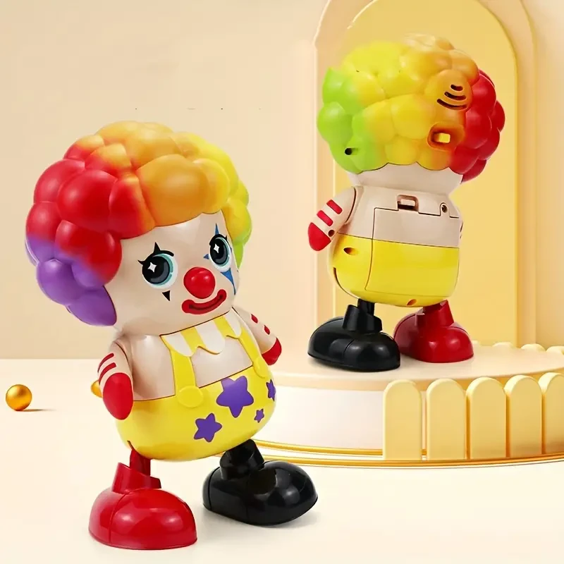 Juguete robot payaso bailarín interactivo para niños. Funciona con pilas, con luces y música (pilas AA no incluidas).