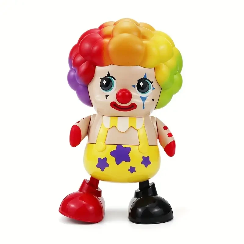 Juguete robot payaso bailarín interactivo para niños. Funciona con pilas, con luces y música (pilas AA no incluidas).