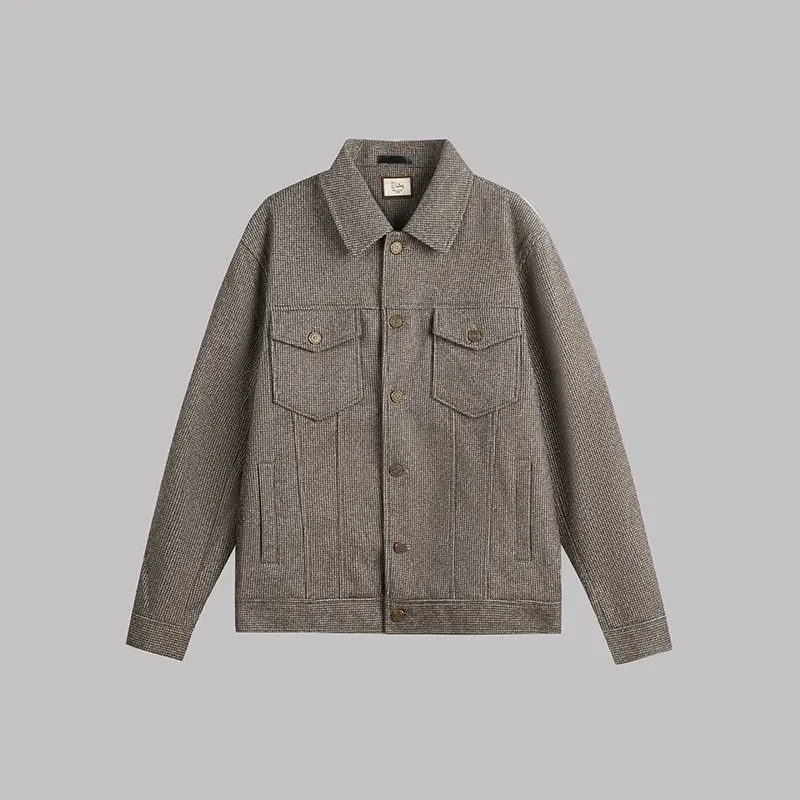Chaqueta a cuadros para hombre con solapas finas