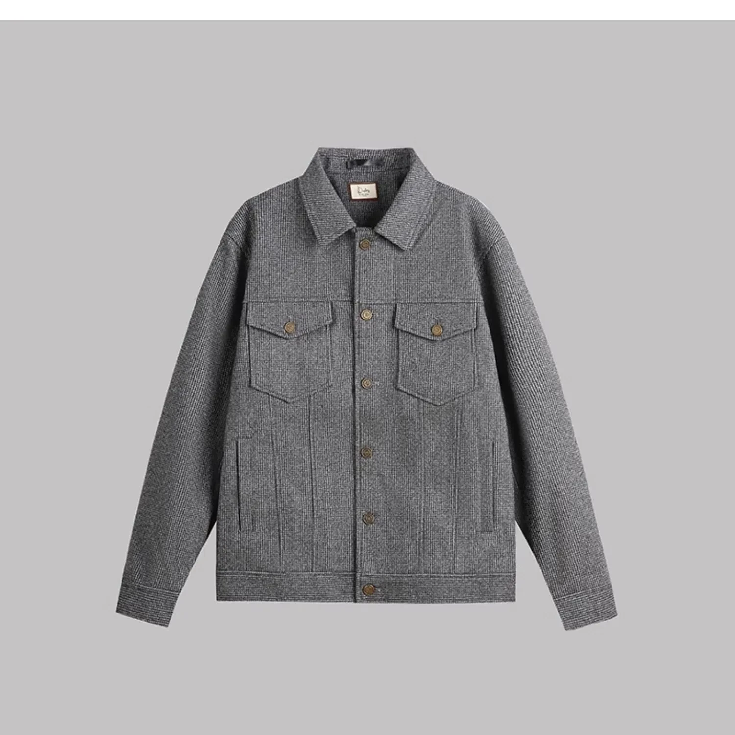 Chaqueta a cuadros para hombre con solapas finas