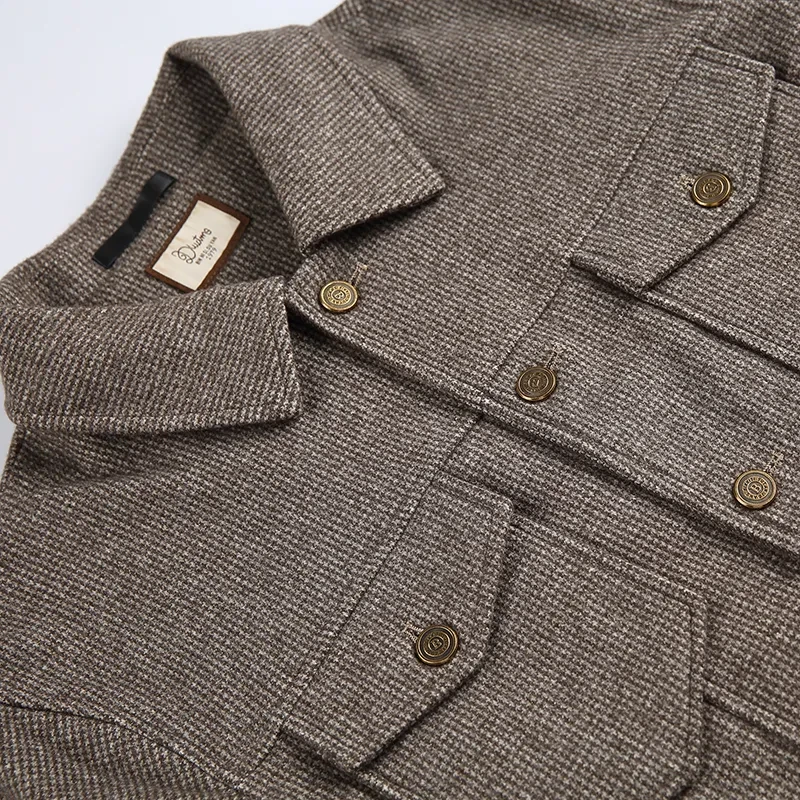 Chaqueta a cuadros para hombre con solapas finas