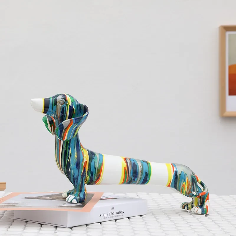 Perro salchicha de dibujos animados de animales de artesanía de resina