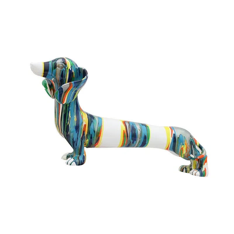 Perro salchicha de dibujos animados de animales de artesanía de resina