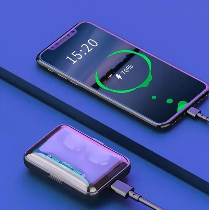 Auriculares Bluetooth con movimiento binaural y batería externa