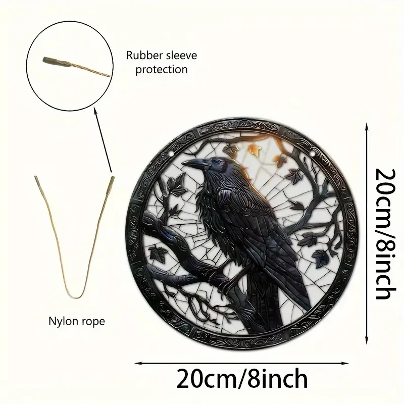 1 pieza de atrapasueños para ventana con diseño de cuervo