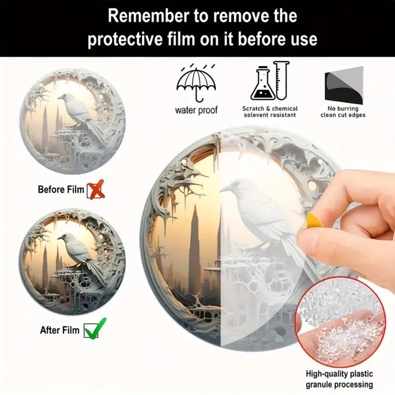 Elegante atrapasol de cuervo blanco