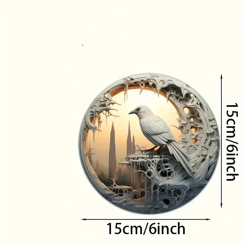 Elegante atrapasol de cuervo blanco