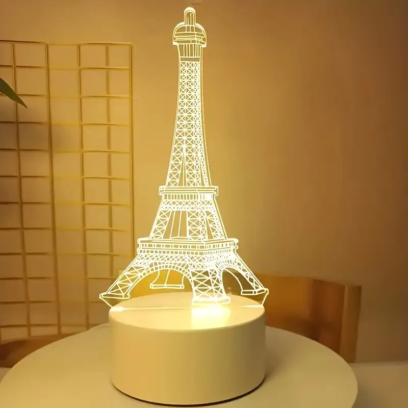 1 luz nocturna 3D de la Torre de París