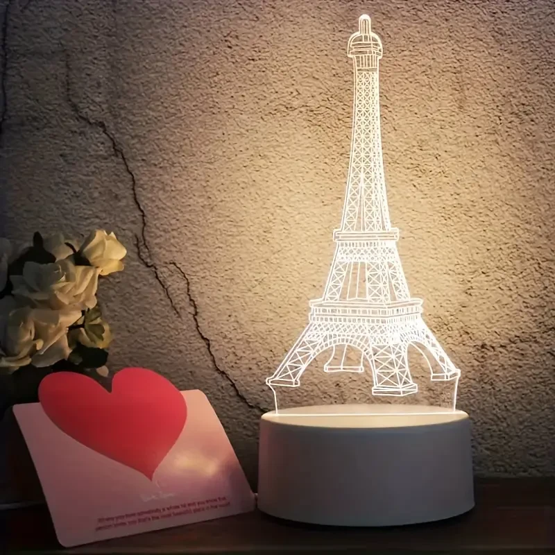 1 luz nocturna 3D de la Torre de París