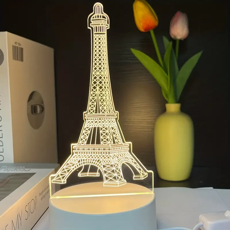 1 luz nocturna 3D de la Torre de París