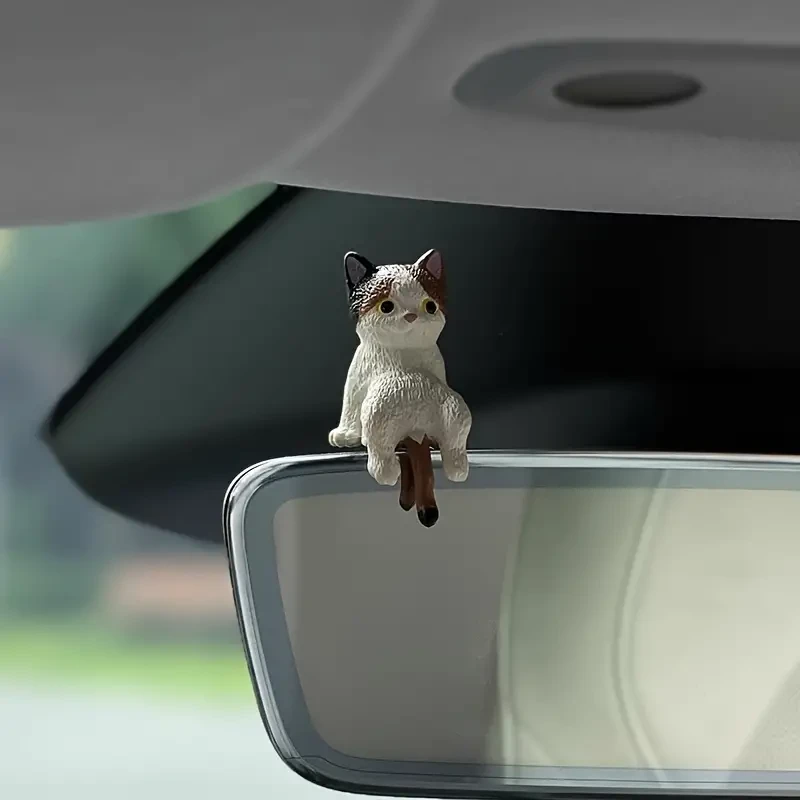 Juego de 4 adorables adornos para salpicadero de coche con forma de gato de dibujos animados