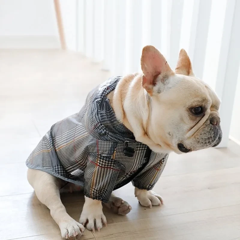 Impermeable a cuadros para perros