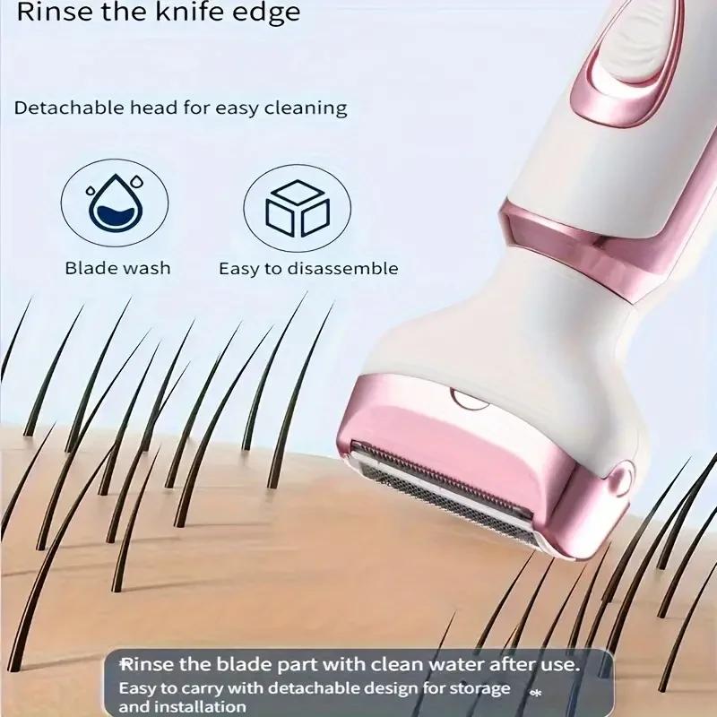 Kit de afeitadora eléctrica de precisión 4 en 1 para mujer: recortadora de vello facial, de axilas, de piernas y de bikini. Cuidado suave de cejas y vello nasal. Regalo ideal para ella y para celebrar el Día de la Madre.