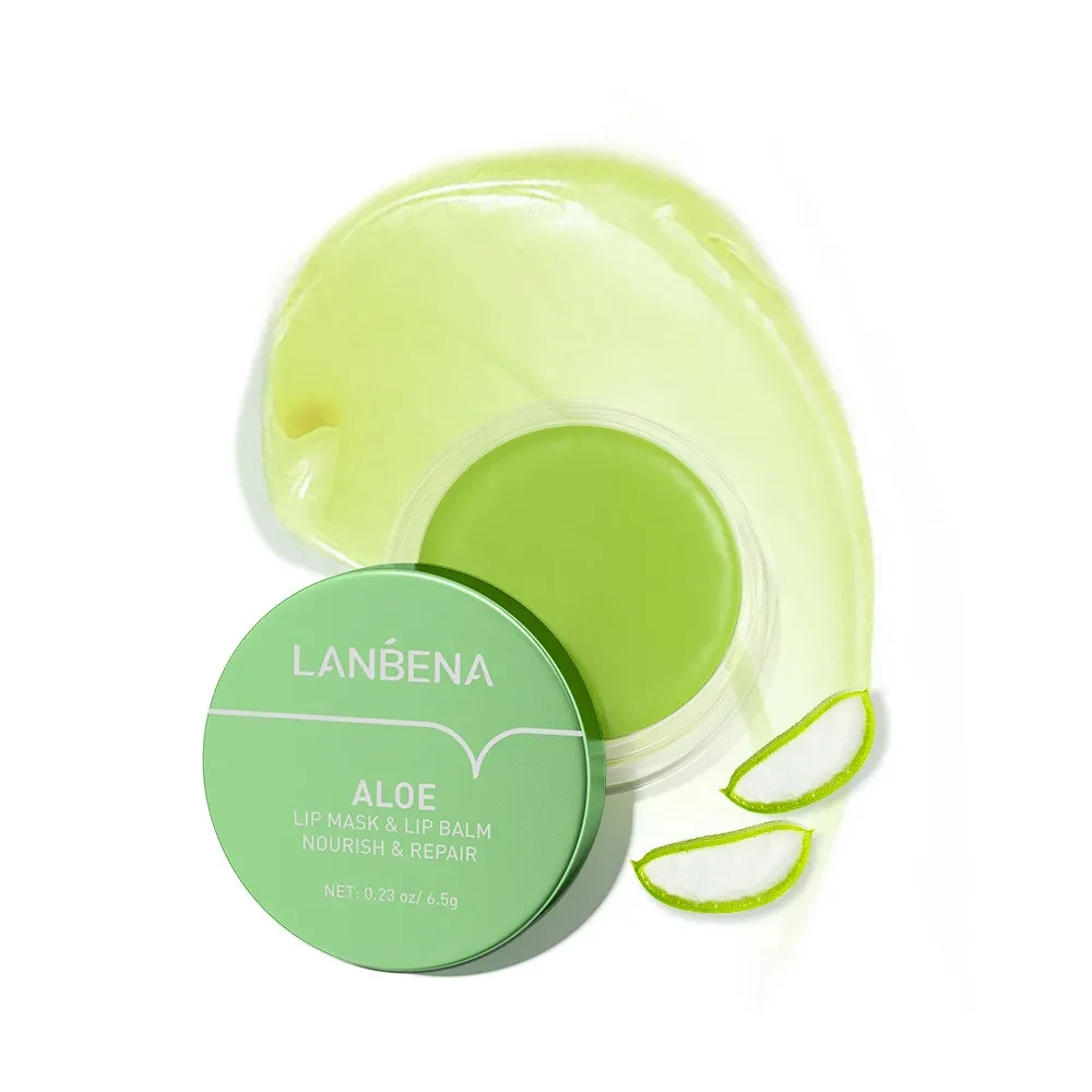 Mascarilla labial de aloe y aceite de coco y rosa