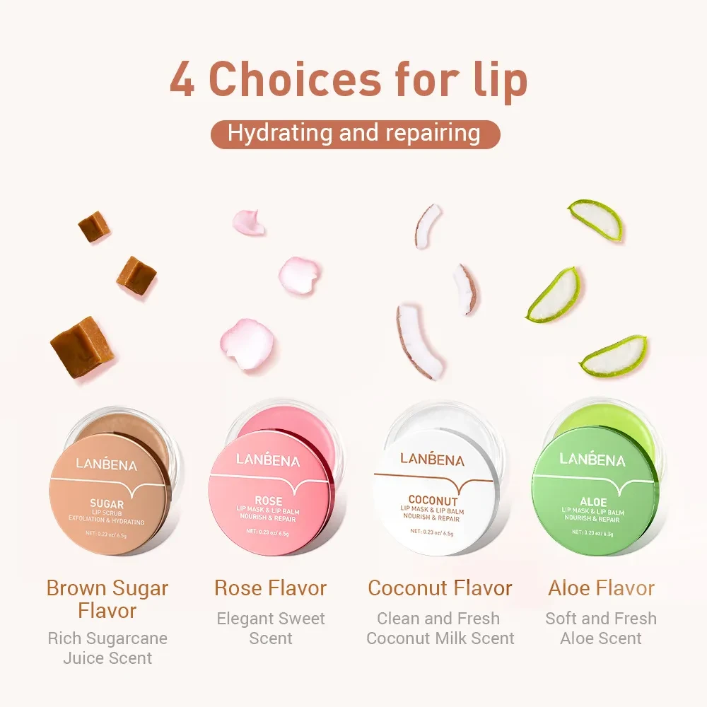 Mascarilla labial de aloe y aceite de coco y rosa