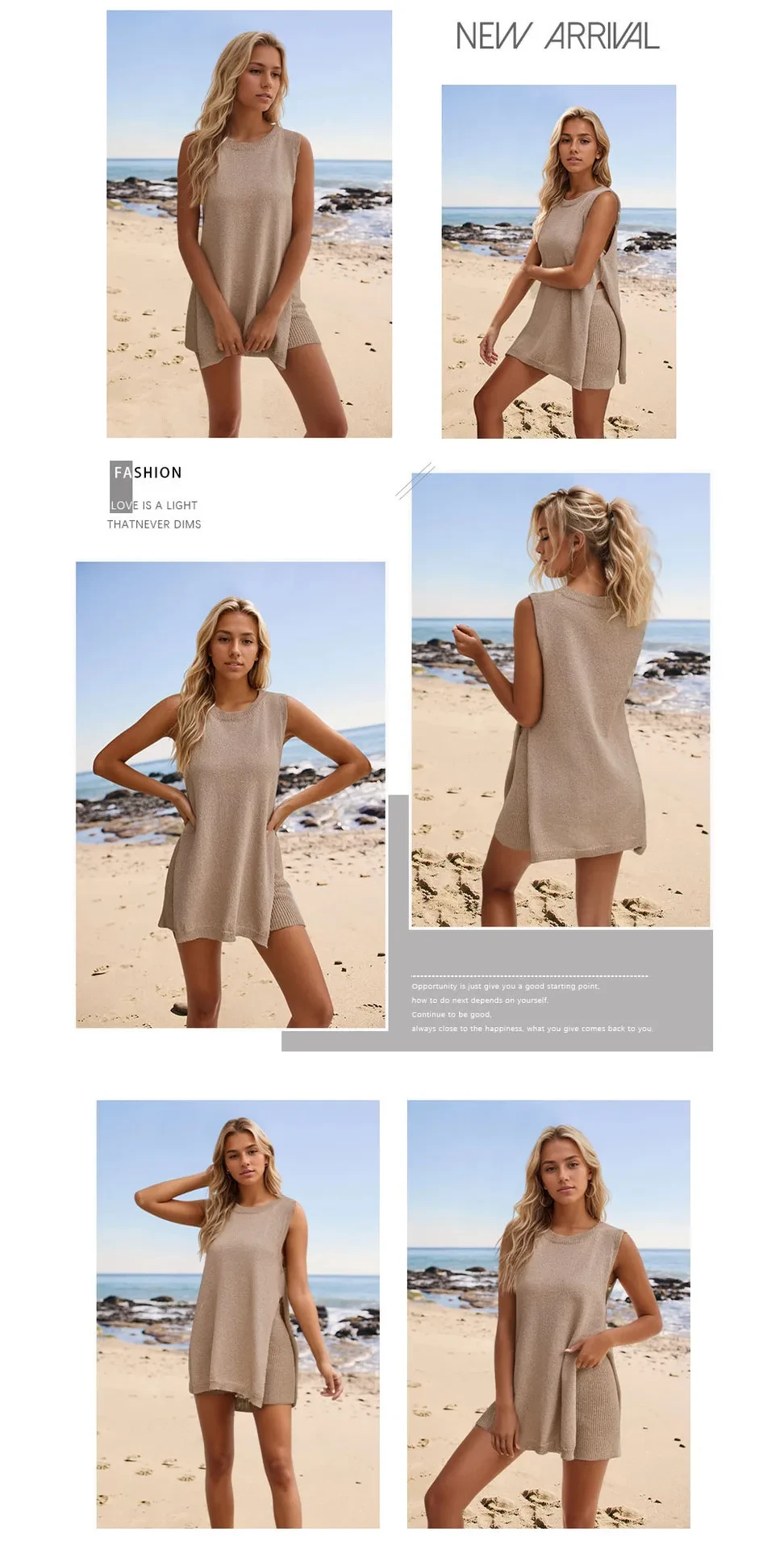 Conjunto de dos piezas de punto para mujer: top y pantalones cortos de verano