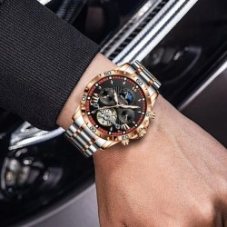 Reloj mecánico luminoso, totalmente automático y resistente al agua.