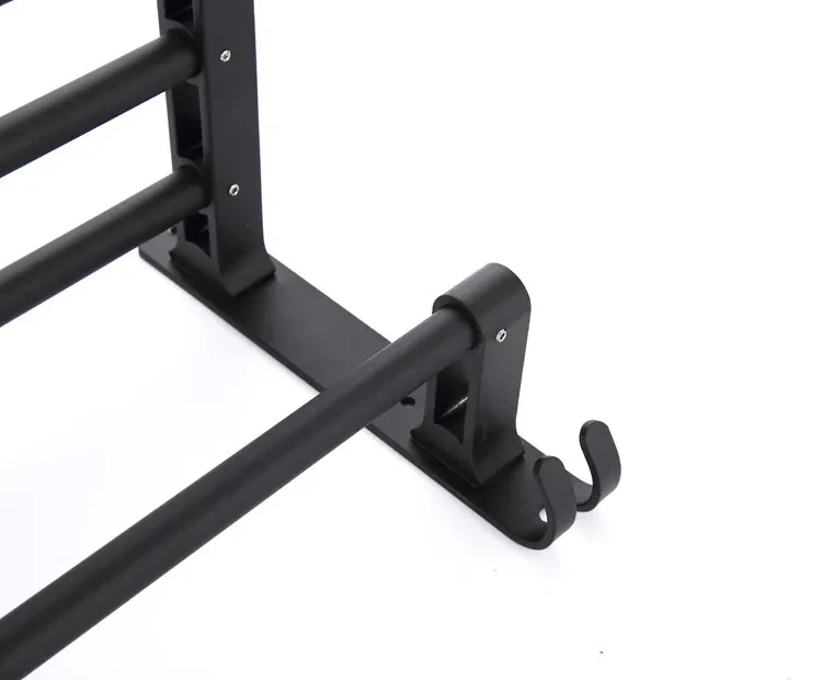 Toallero de baño de aluminio espacial negro mate montado en la pared