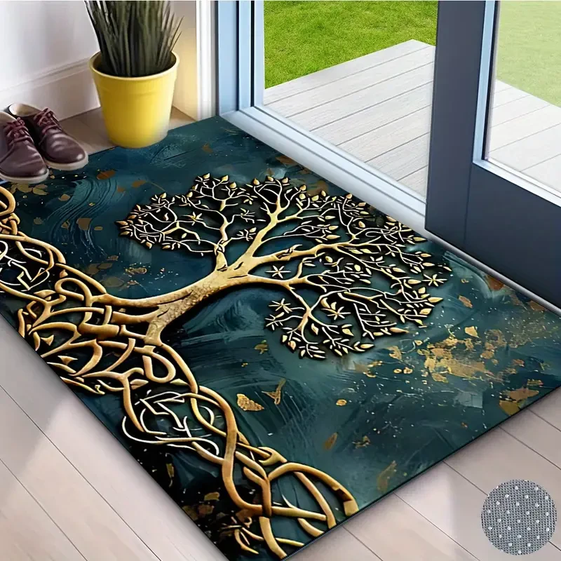Felpudo de bienvenida con diseño del árbol de la vida