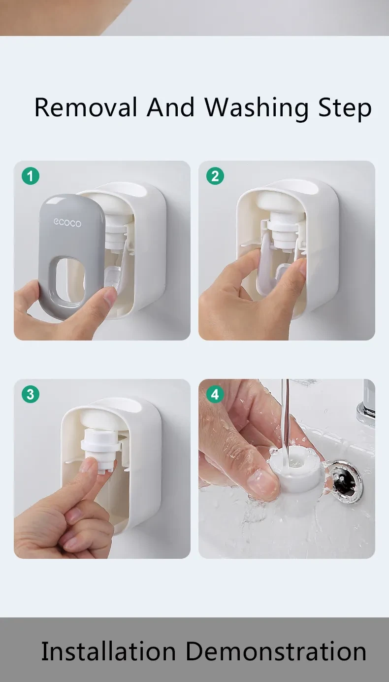 Porta pasta de dientes automático de pared
