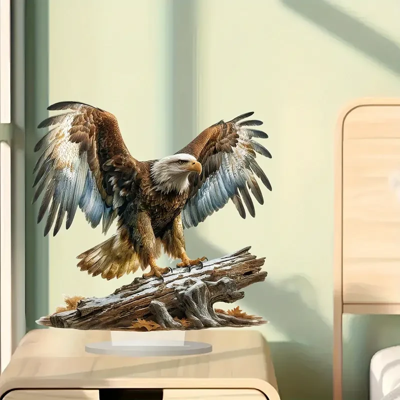 Decoración de escritorio acrílica con alas de águila majestuosas