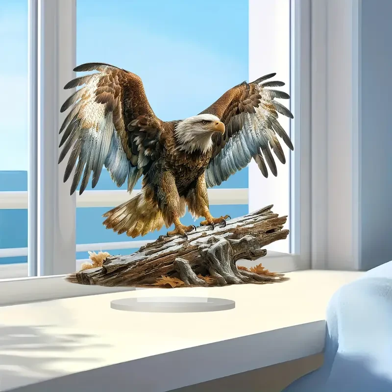 Decoración de escritorio acrílica con alas de águila majestuosas
