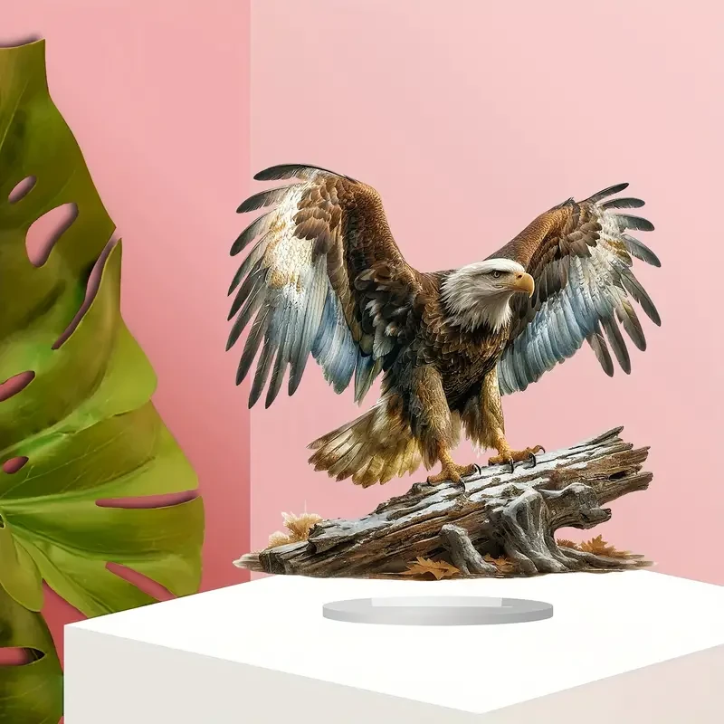 Decoración de escritorio acrílica con alas de águila majestuosas