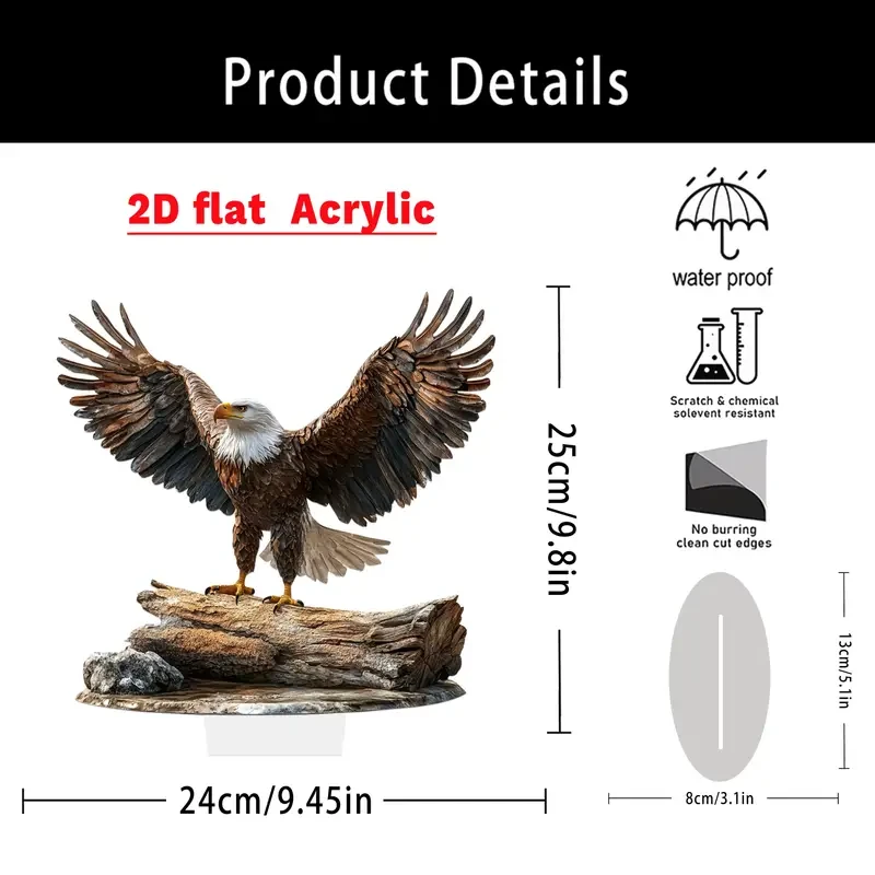 Decoración de escritorio acrílica con águila de estilo bohemio