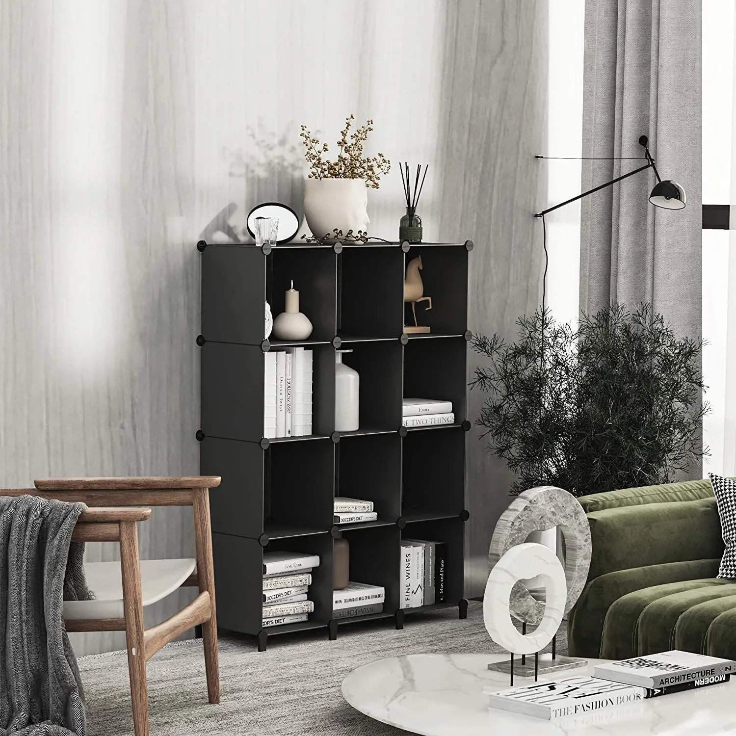 Combinación sencilla de estantes de almacenamiento de plástico