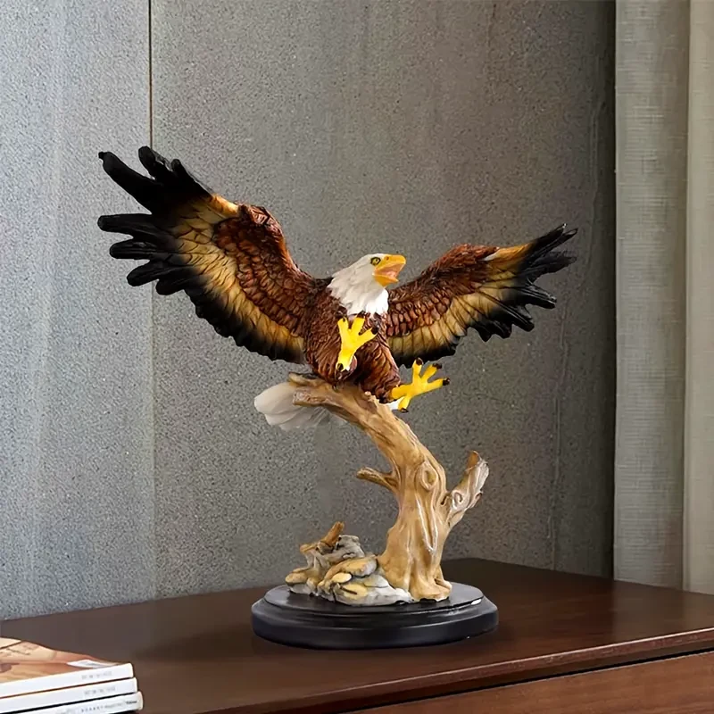 1 figura decorativa elegante de resina con forma de águila.