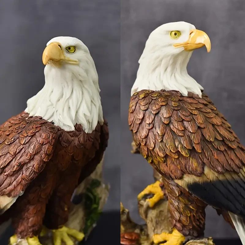 1 figura decorativa elegante de resina con forma de águila.