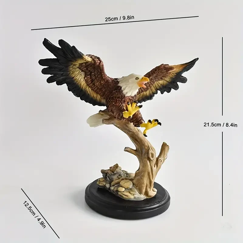 1 figura decorativa elegante de resina con forma de águila.