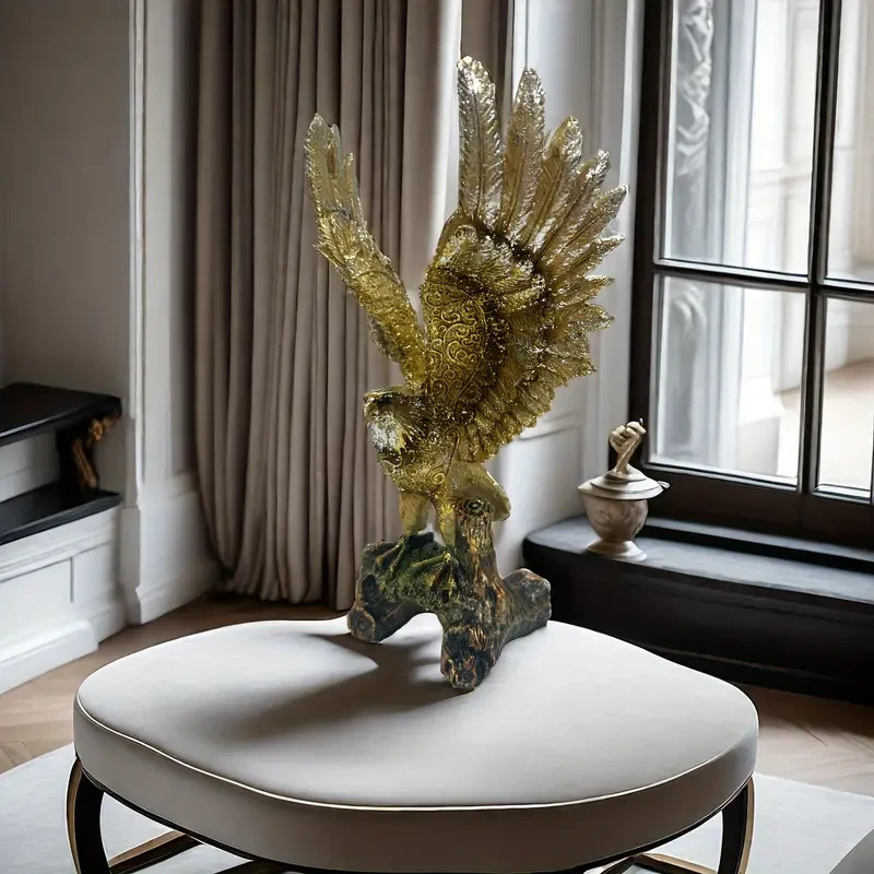 1 pieza, estatua de águila de resina