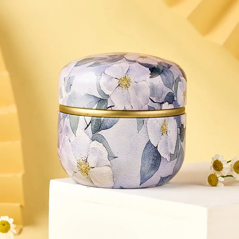 Lata de té Lata de hierro Lata de té de flores Lata de té redonda