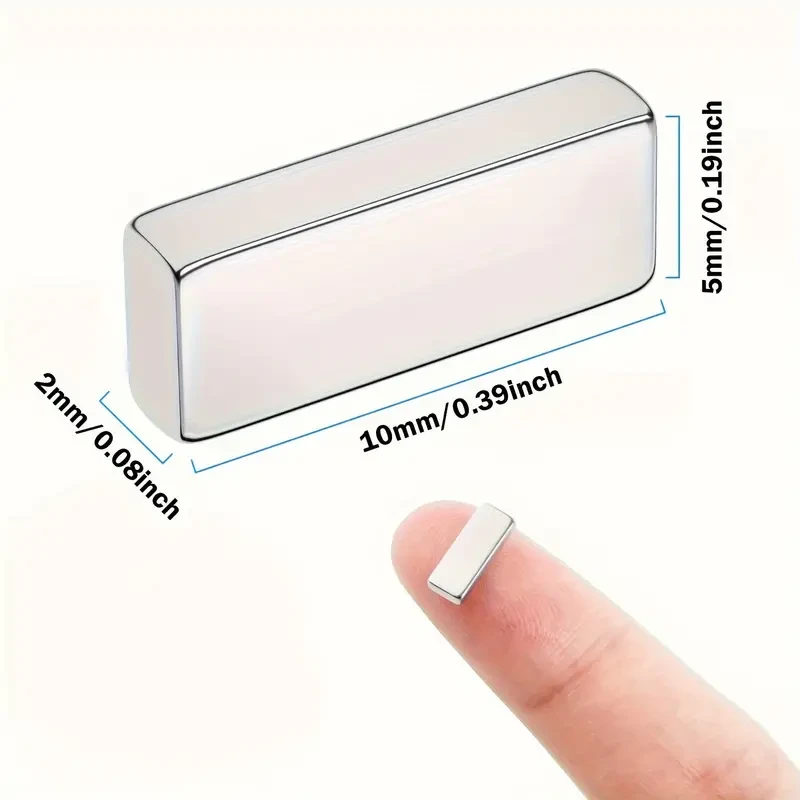 100 imanes de neodimio de tierras raras (10 x 5 x 2 mm) en forma de varillas rectangulares