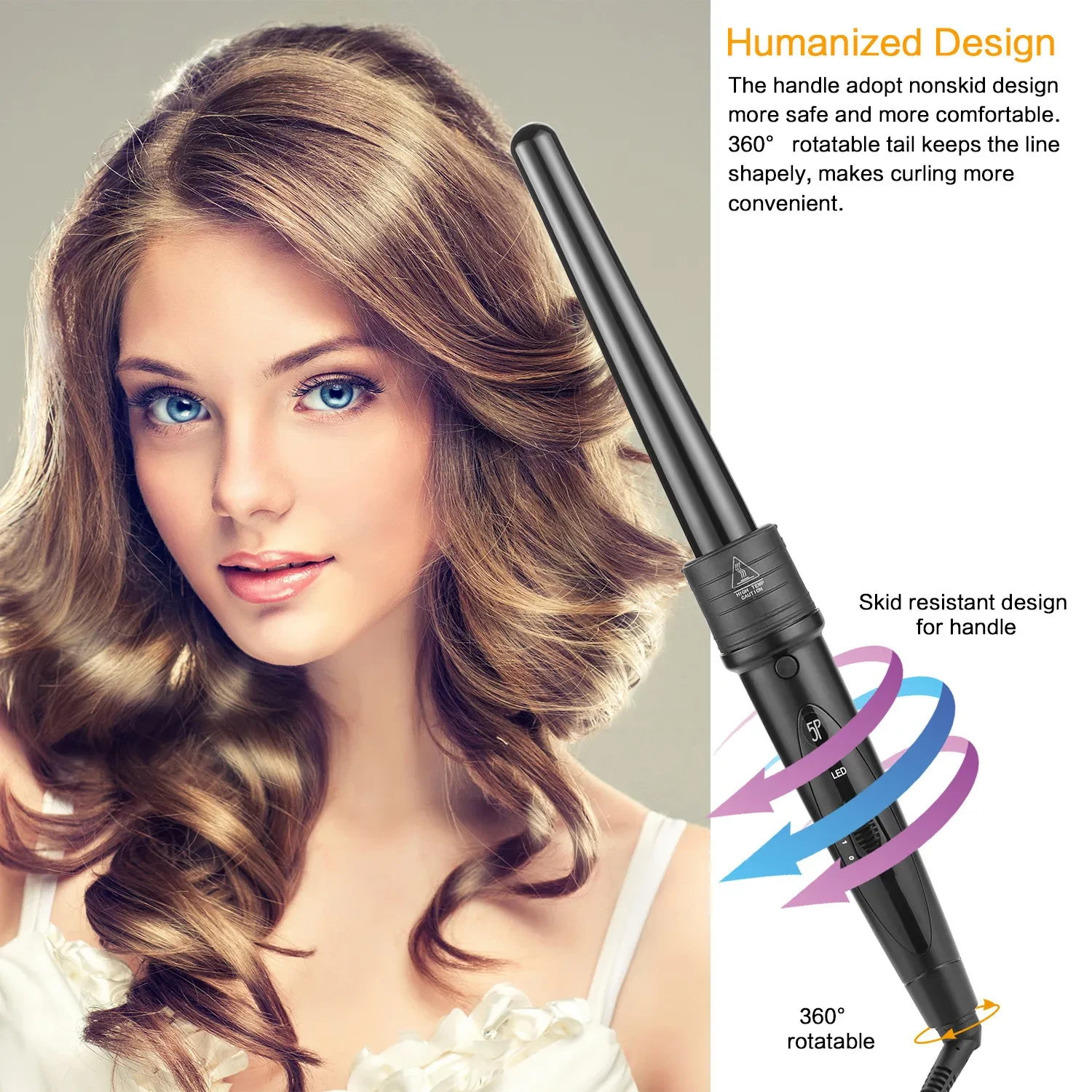 Rizador de pelo de cerámica multifuncional 5 en 1 para el cuidado del cabello