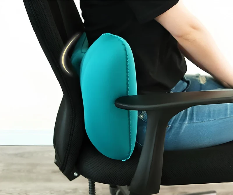 Almohada inflable de viaje para la espalda