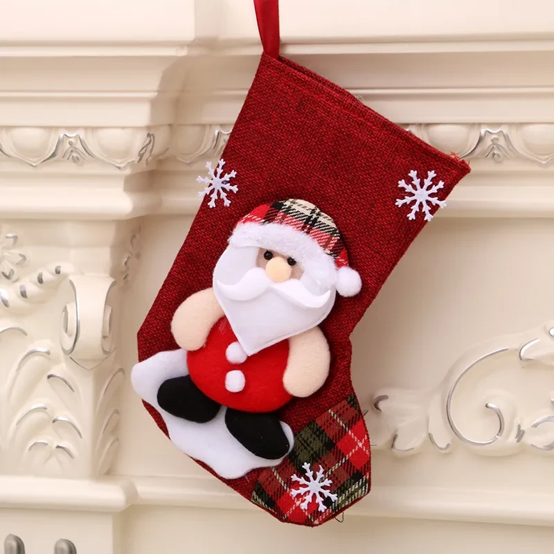 Bolsa de regalo navideña con calcetines colgantes