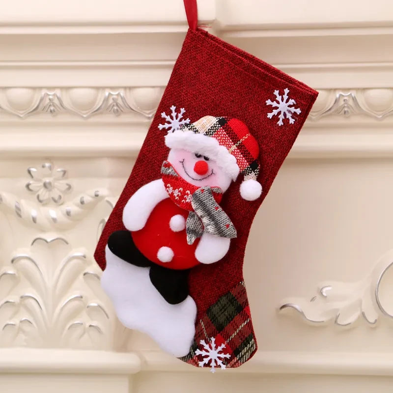 Bolsa de regalo navideña con calcetines colgantes